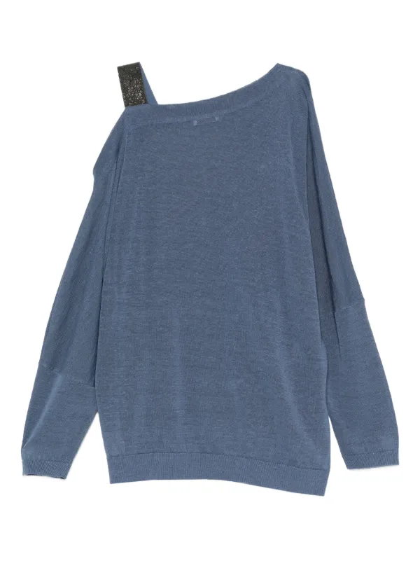 BRUNELLO CUCINELLIトップス Brunello Cucinelli Asymmetric Knitted Top | Blue | FARFETCH