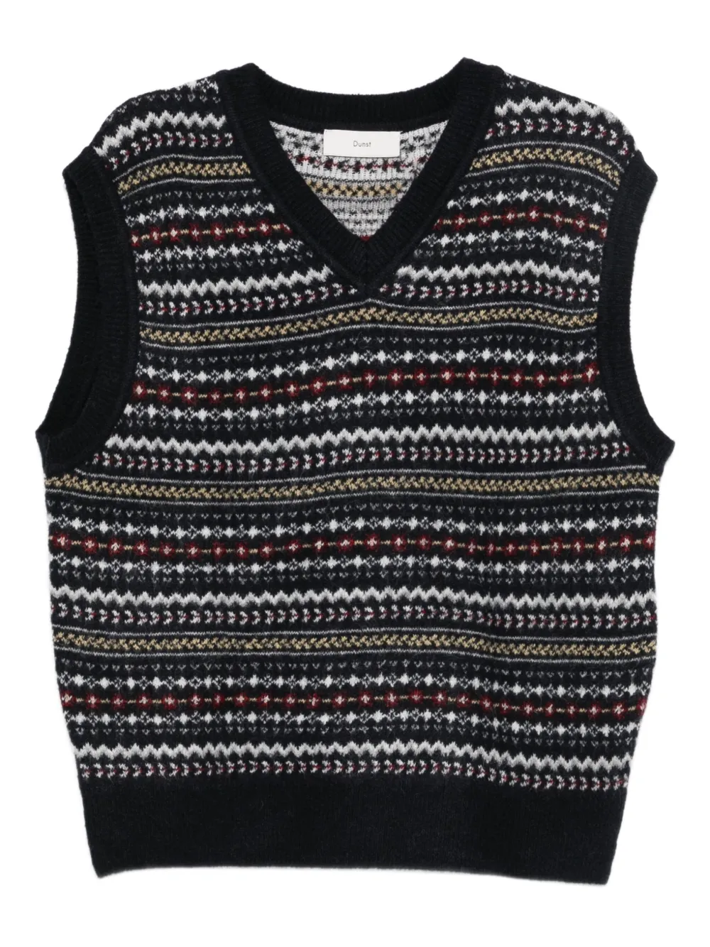Dunst Fairisle-pattern V-neck Sweater In Multi