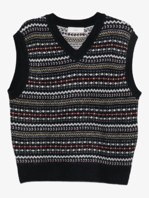 DUNST fairisle-pattern v-neck sweater