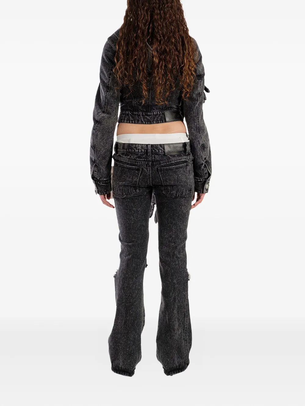 Natasha Zinko Denim jack met lange mouwen Zwart