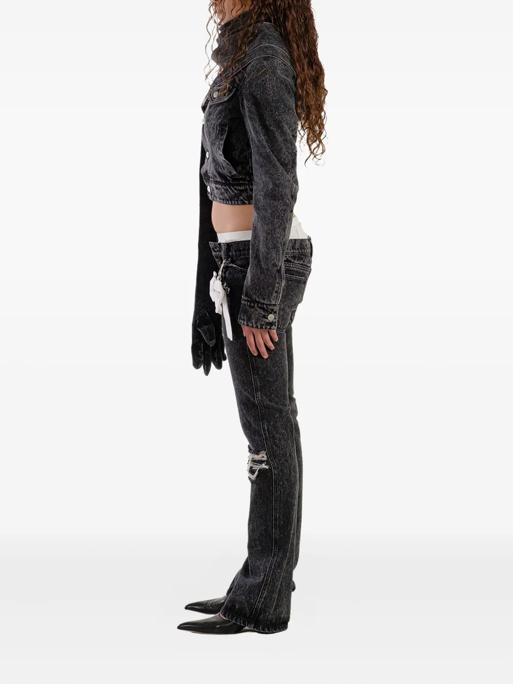 Natasha Zinko Denim jack met lange mouwen Zwart