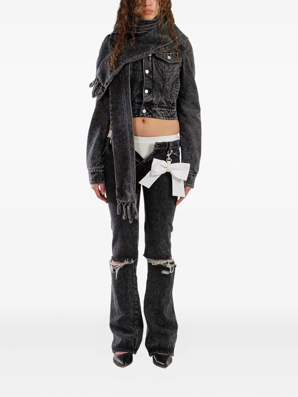 Natasha Zinko Gerafelde jeans - Zwart