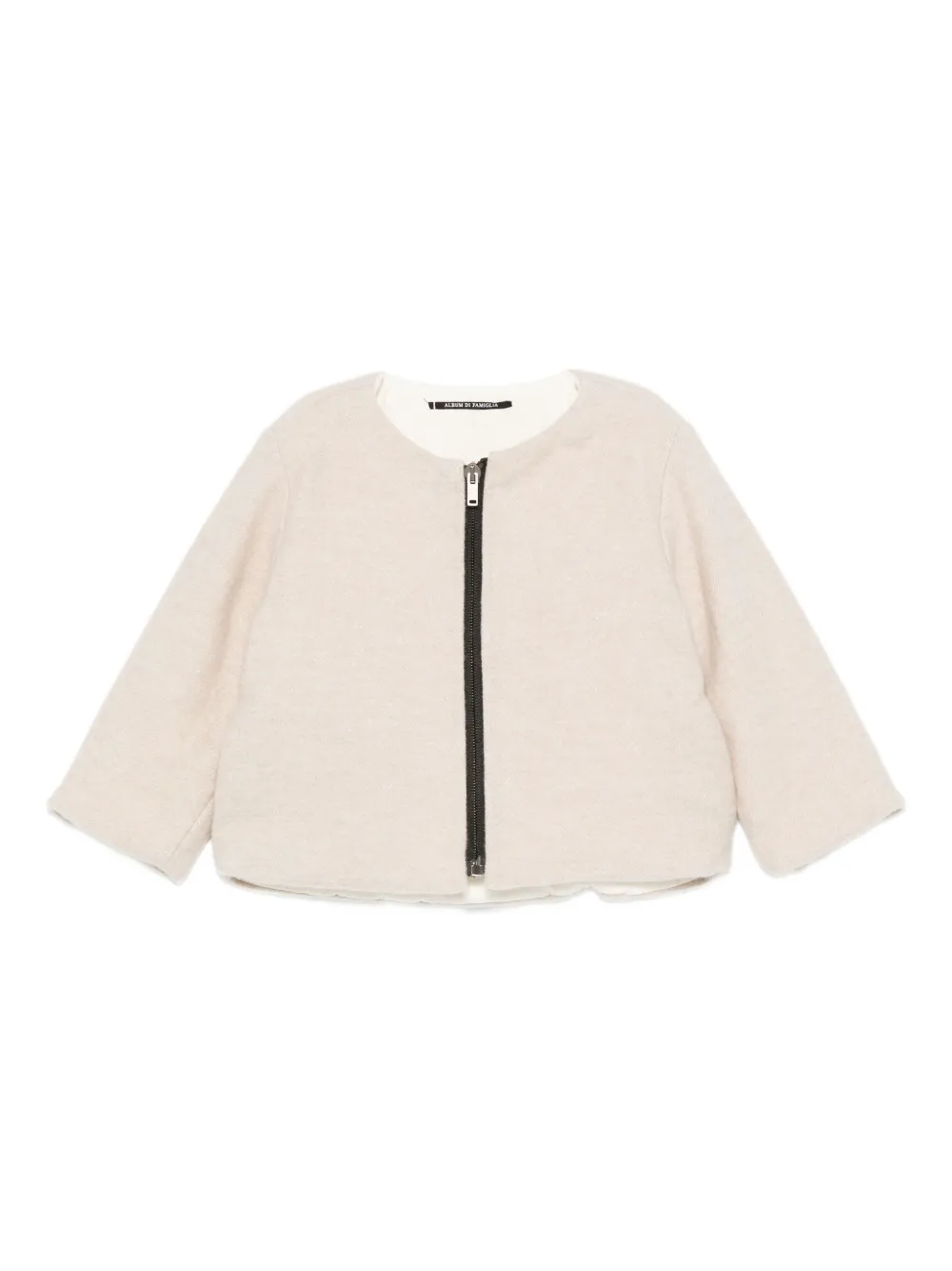 Album Di Famiglia Babies' Zip-up Bomber Jacket In White