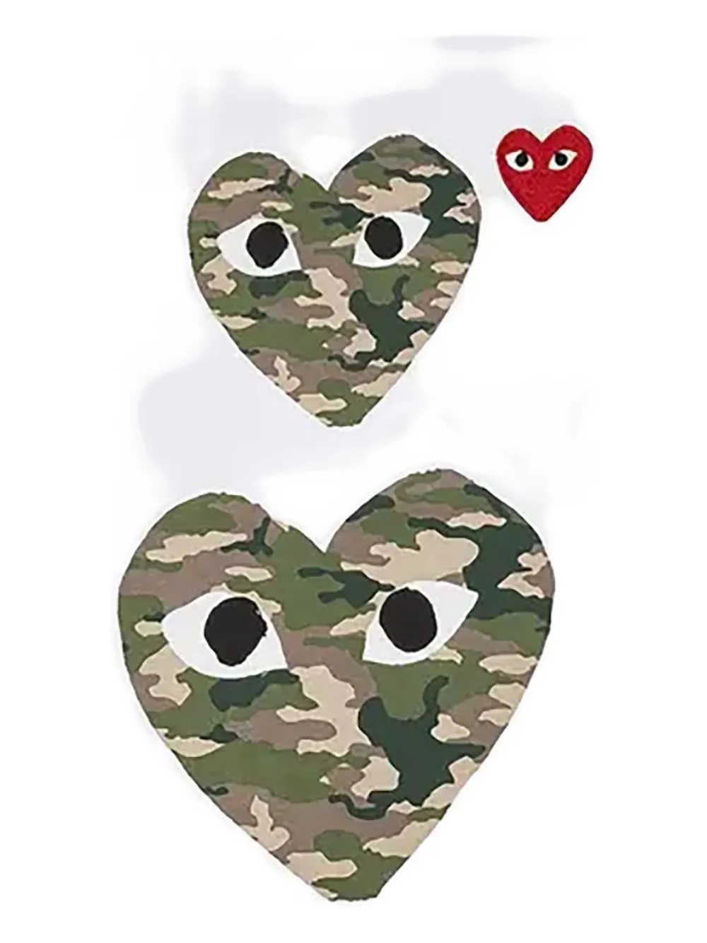 Comme Des Garçons Play camouflage double-heart T-shirt - Wit