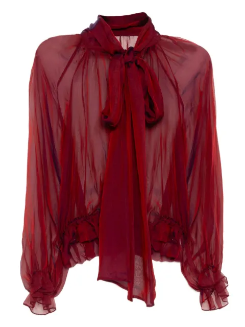 Saiid Kobeisy chiffon bow blouse