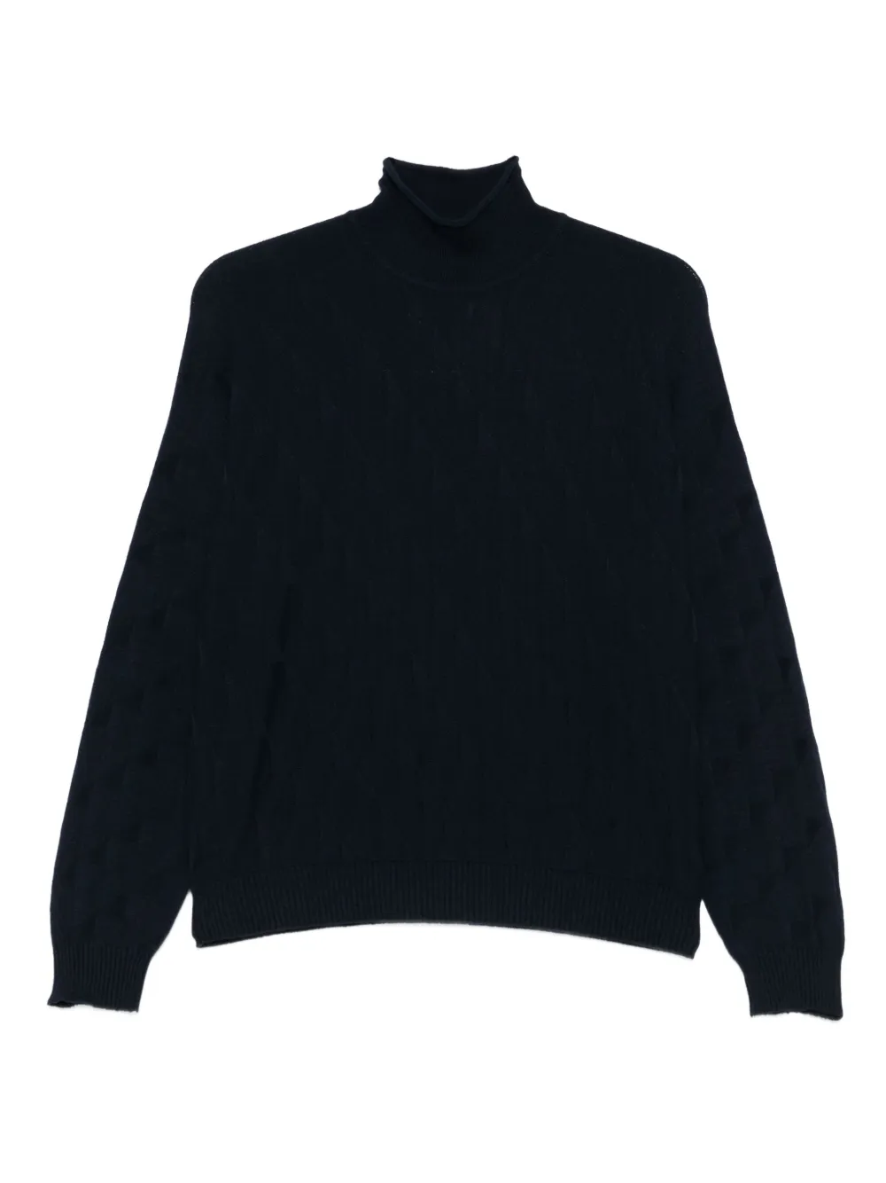 Emporio Armani cable-knit turtleneck sweater | Black | Image 1