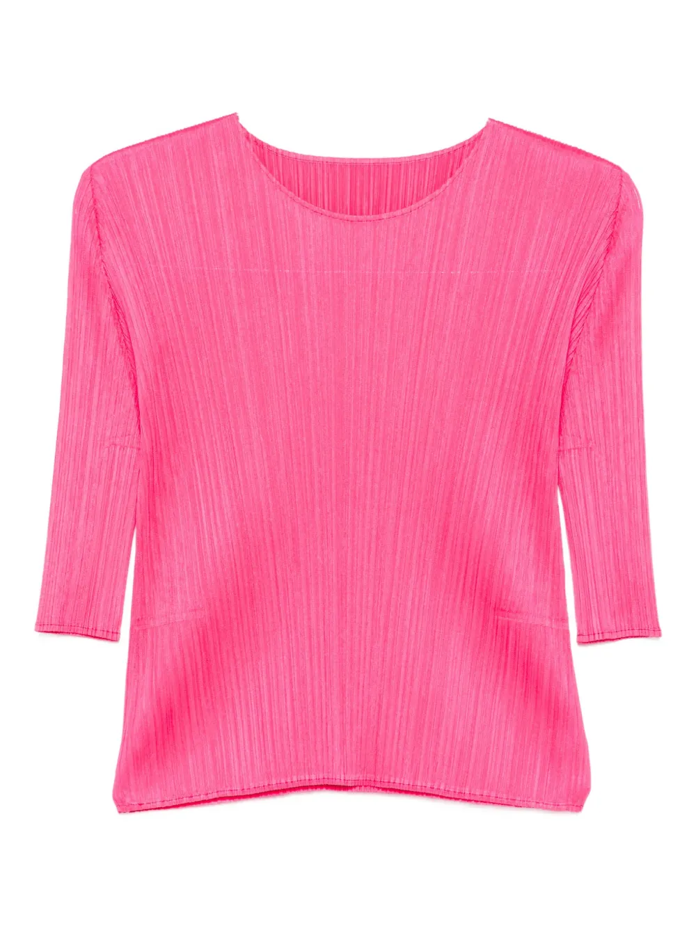 Pleats Please Issey Miyake pleated three-quarter sleeve t-shirt - ピンク Pleats Please Issey Miyake pleated three-quarter sleeve t-shirt - ピンク