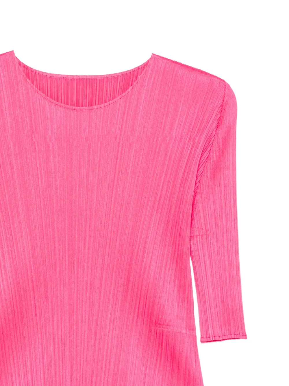 Pleats Please Issey Miyake T-shirt met cropped mouwen en plooien Roze