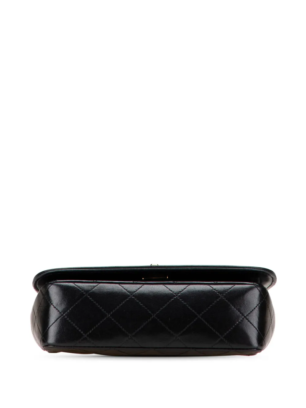 Pre-owned Chanel 2014 Cc Quilted Lambskin Bijoux Chain Curved Full Flap Crossbody Bag In Black