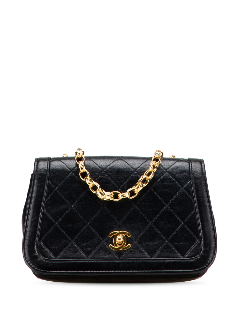 CHANEL Pre-Owned 2014 ココマーク マトラッセ ビジューチェーン カーブ フルフラップ ショルダーバッグ - ブラック CHANEL Pre-Owned 2014 ココマーク マトラッセ ビジューチェーン カーブ フルフラップ ショルダーバッグ - ブラック