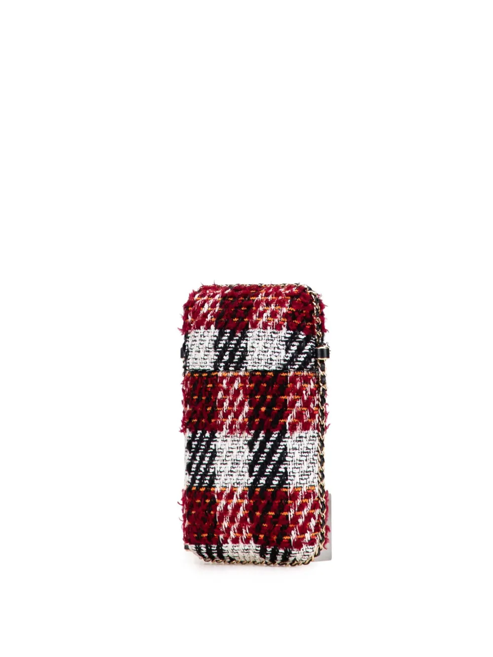 Pre-owned Chanel 2016-2017 Tweed Chain Around Phone Holder Crossbody Bag In Multi