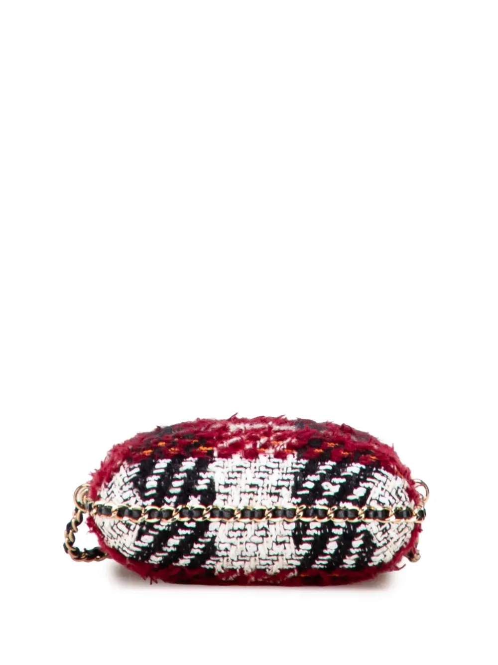 Pre-owned Chanel 2016-2017 Tweed Chain Around Phone Holder Crossbody Bag In Multi