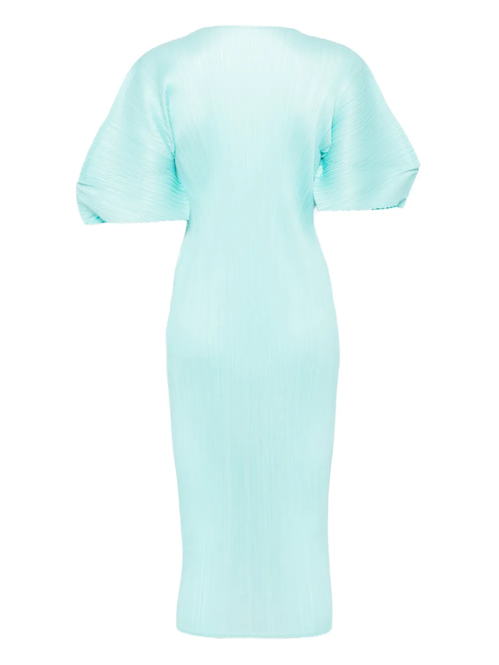 Pleats Please Issey Miyake pleated short-sleeved day dress - Blauw