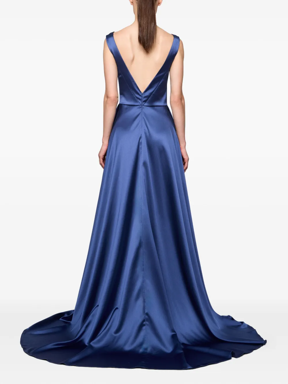 Atu Body Couture Satijnen jurk met vierkante hals Blauw