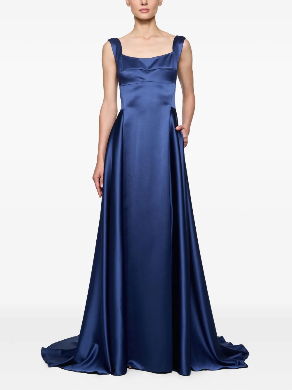 Atu Body Couture square-neck satin dress | Blue | Image 1