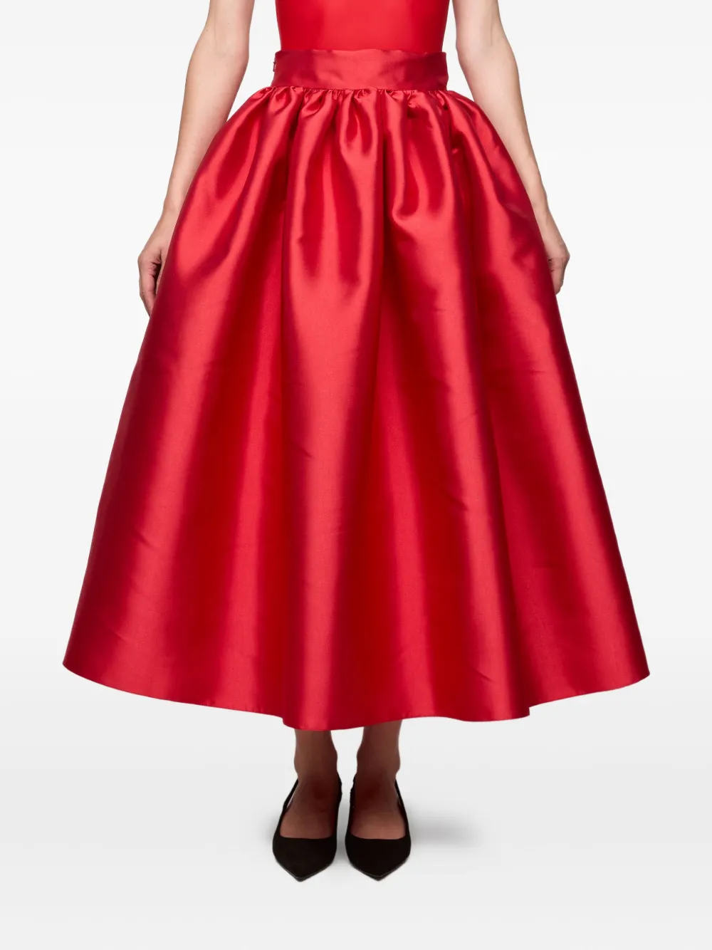 Atu Body Couture gathered satin skirt | Red | Image 1