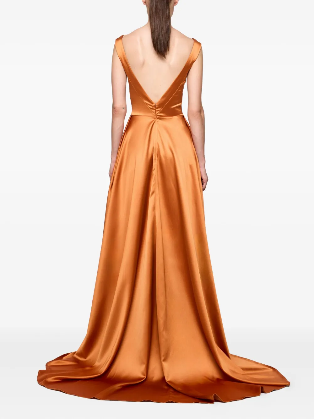 Atu Body Couture Square-neck Satin Dress In Animal Print
