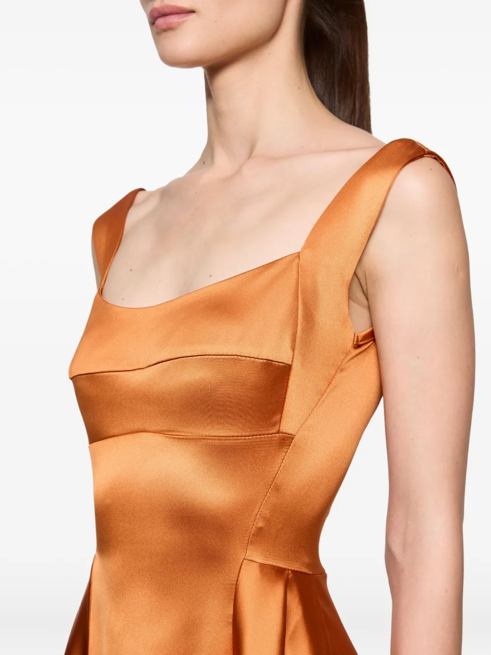 Atu Body Couture Square-neck Satin Dress In Animal Print
