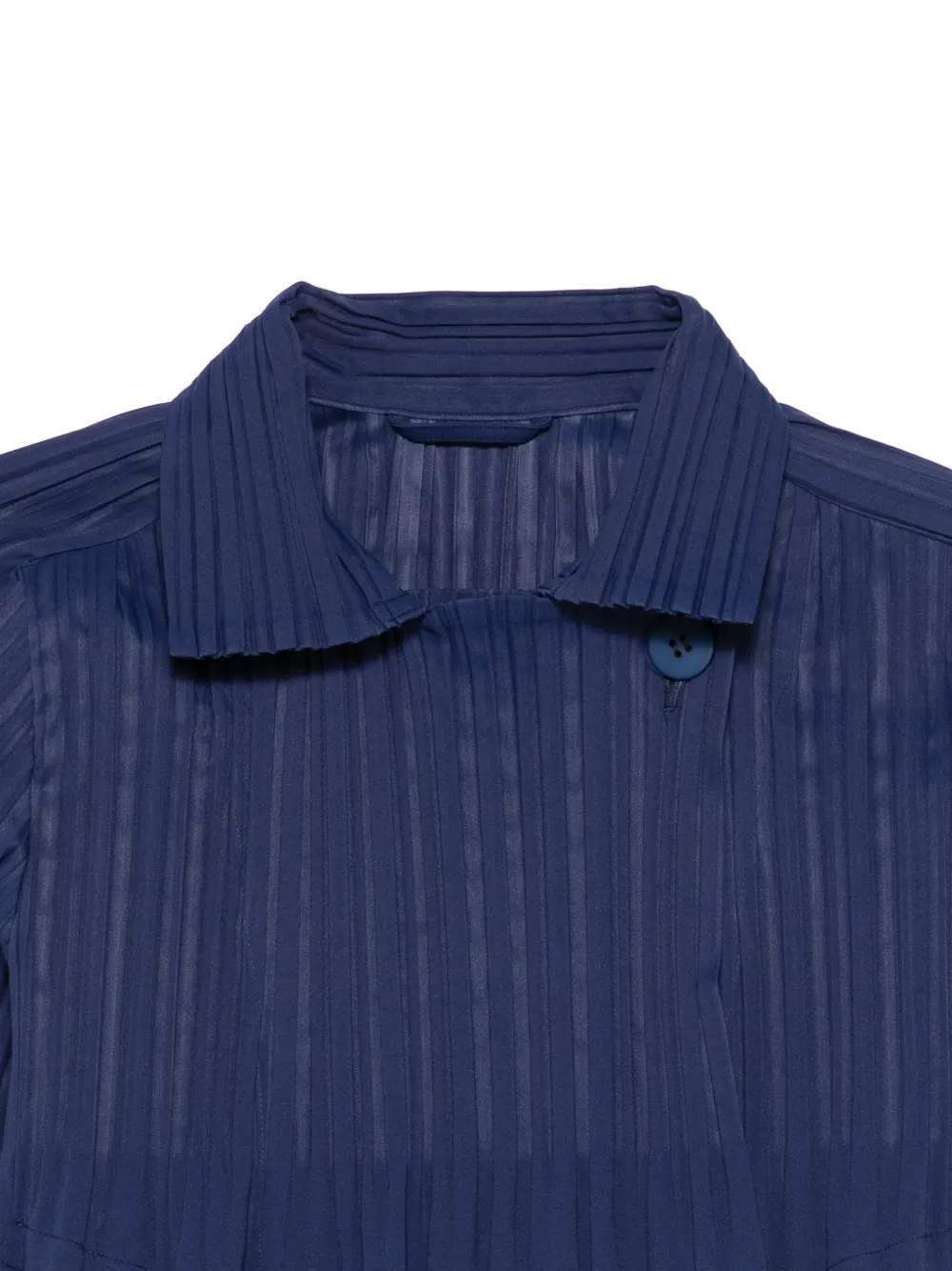 Pleats Please Issey Miyake Plissé jack met kraag Blauw