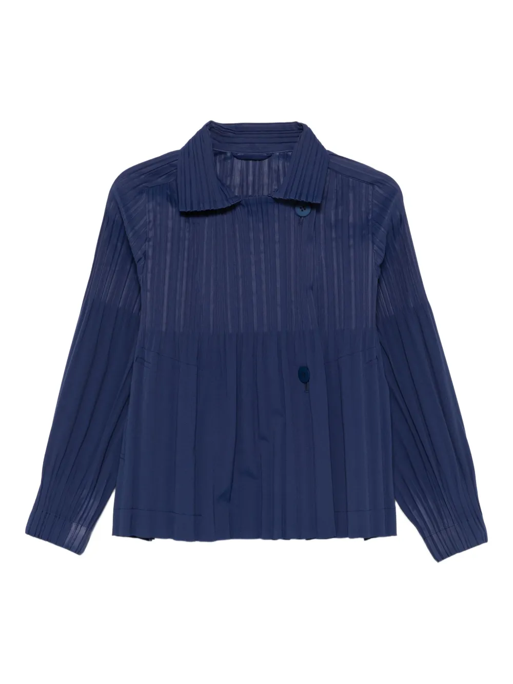 Pleats Please Issey Miyake plissé collared jacket | Blue | Image 1