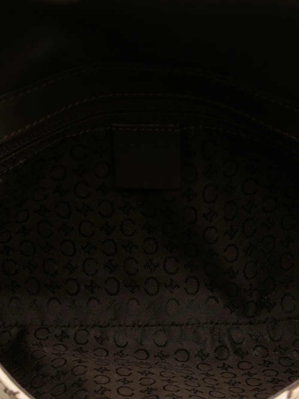 Pre-owned Celine 2001 C Macadam Canvas And Leather Shoulder Bag In Brown