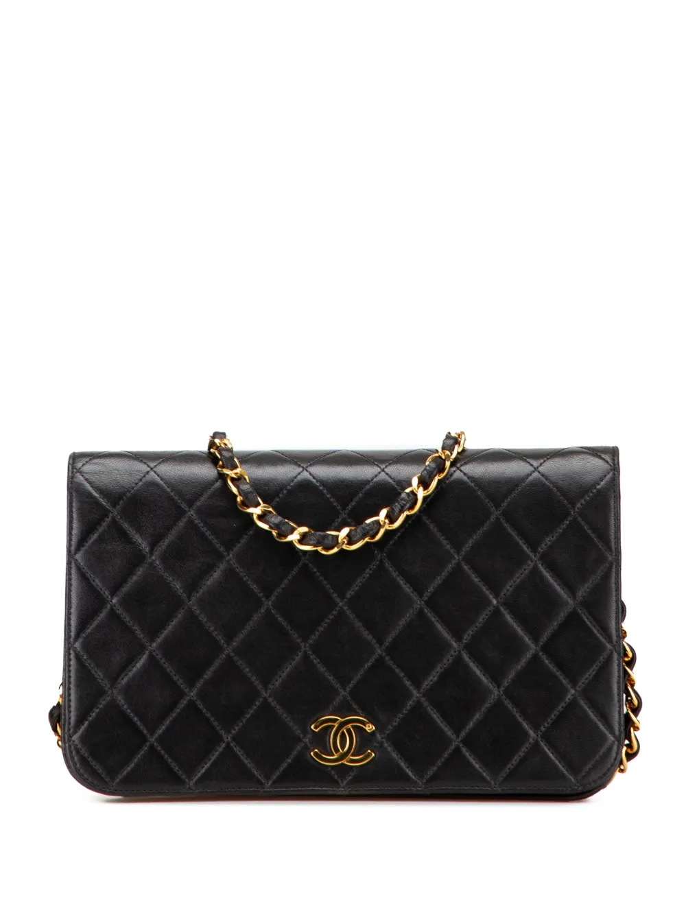 CHANEL Pre-Owned 1991-1994 CC Quilted Lambskin Full Single Flap crossbody bag | Black | Image 1