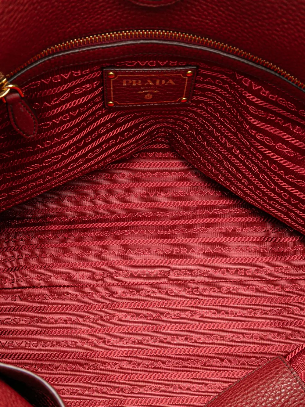 Pre-owned Prada 2000-2025 Vitello Daino Shopping Tote Bag In Red