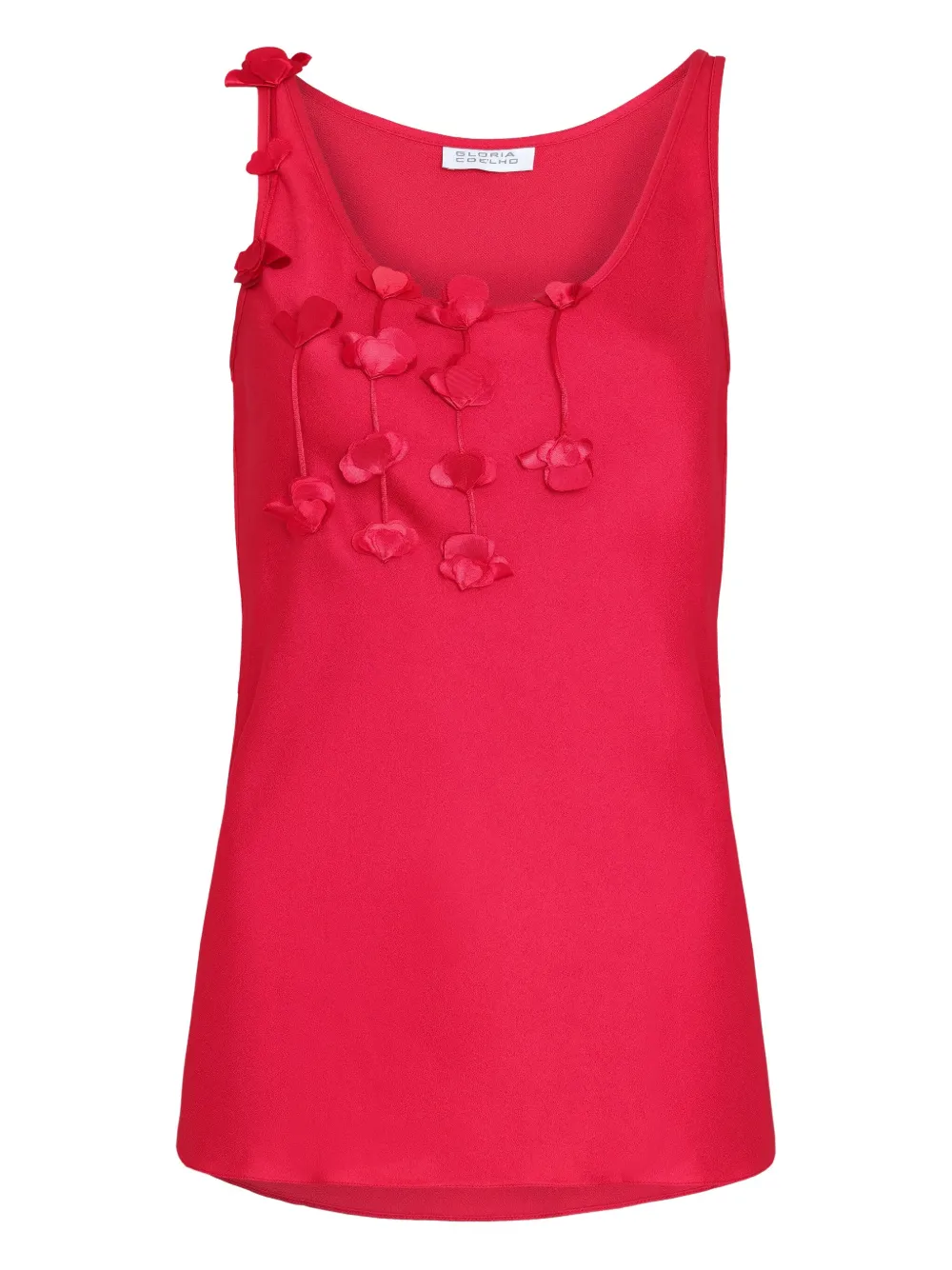 Gloria Coelho flower-embellished blouse - Red