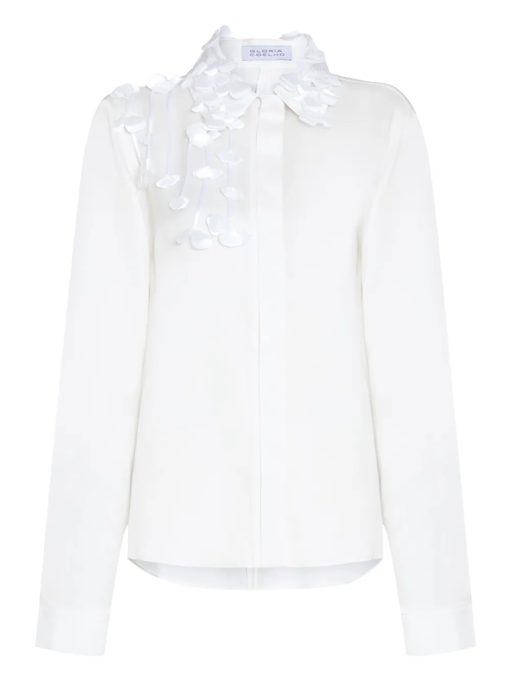 Gloria Coelho Camicia con decorazione a fiori - Bianco