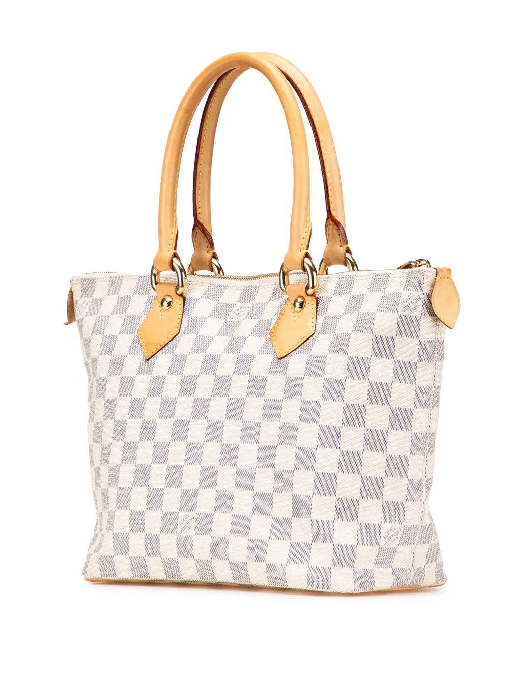 Pre-owned Louis Vuitton 2007 Damier Azur Saleya Pm Handbag In White