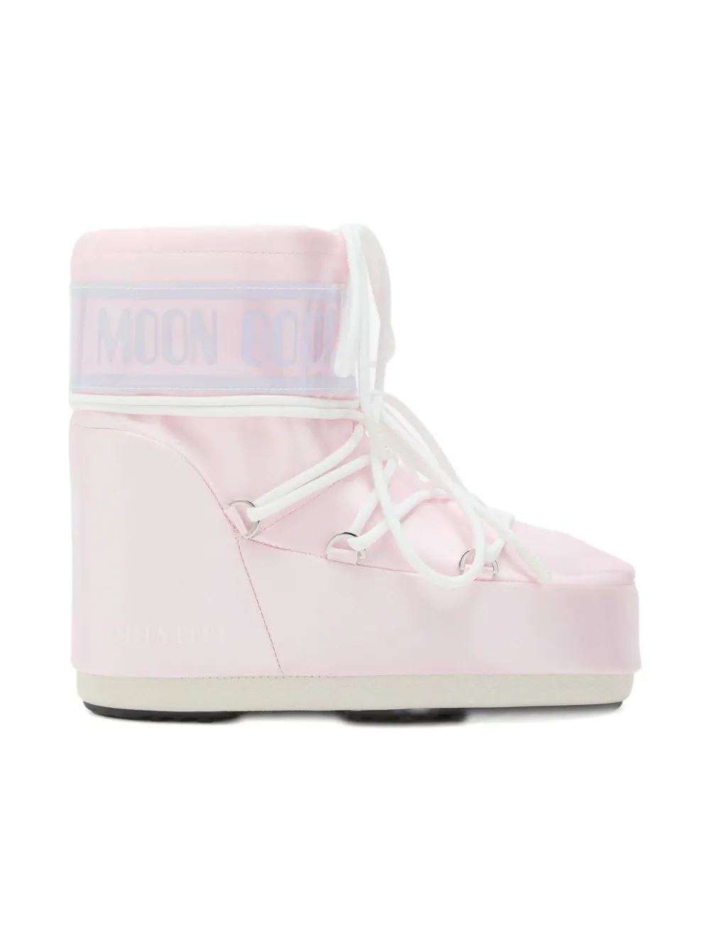 Moon Boot Kids Icon Low Rose Pearly logo lace-up boots | Pink | Image 1