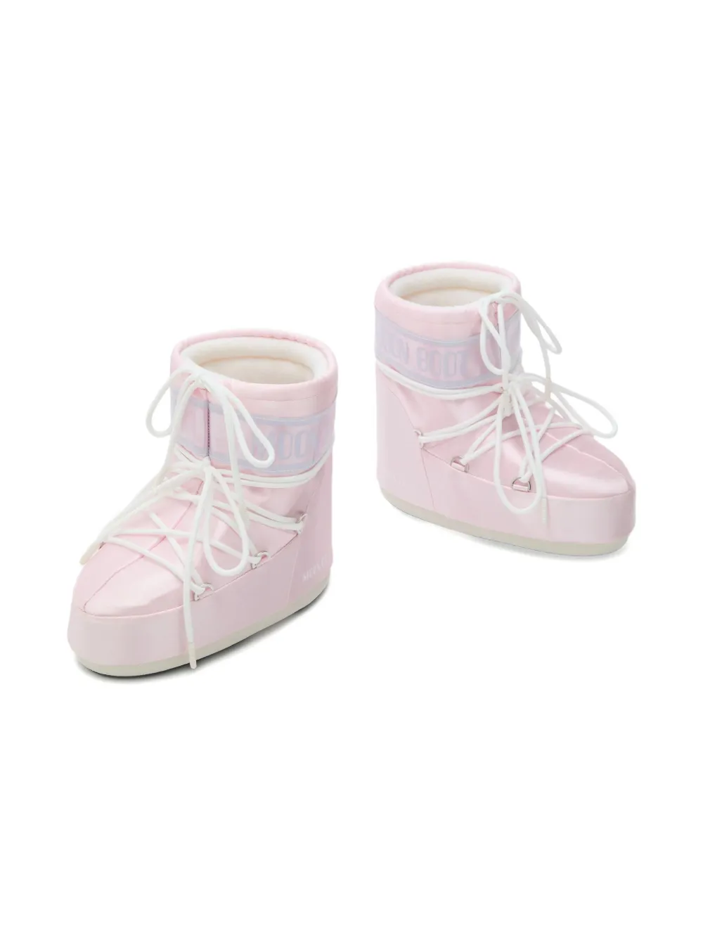 Moon Boot Kids Icon Low Rose Pearly logo lace-up boots | Girls Shoes | Image 2