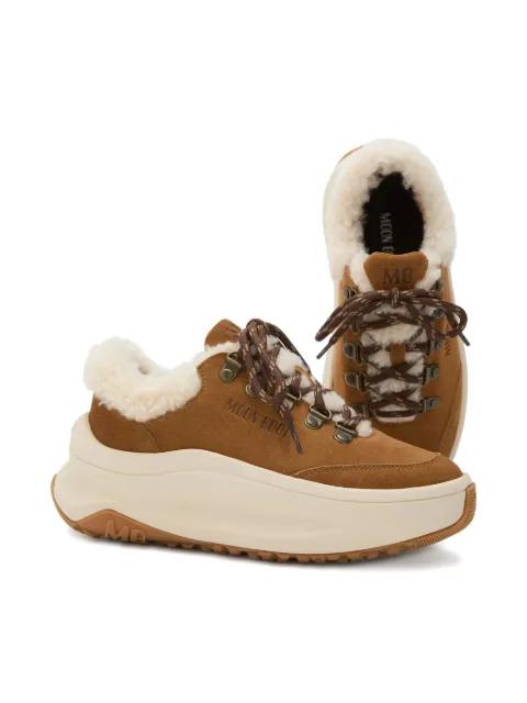 Moon Boot Kids Moon247 City Brown logo lace-up sneakers 