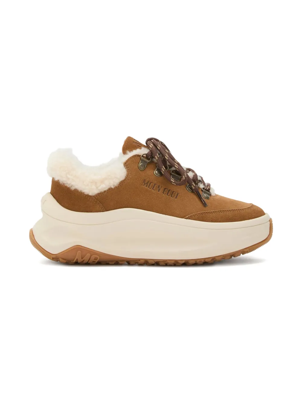 Moon Boot Kids Moon247 City Brown logo lace-up sneakers - Bruin