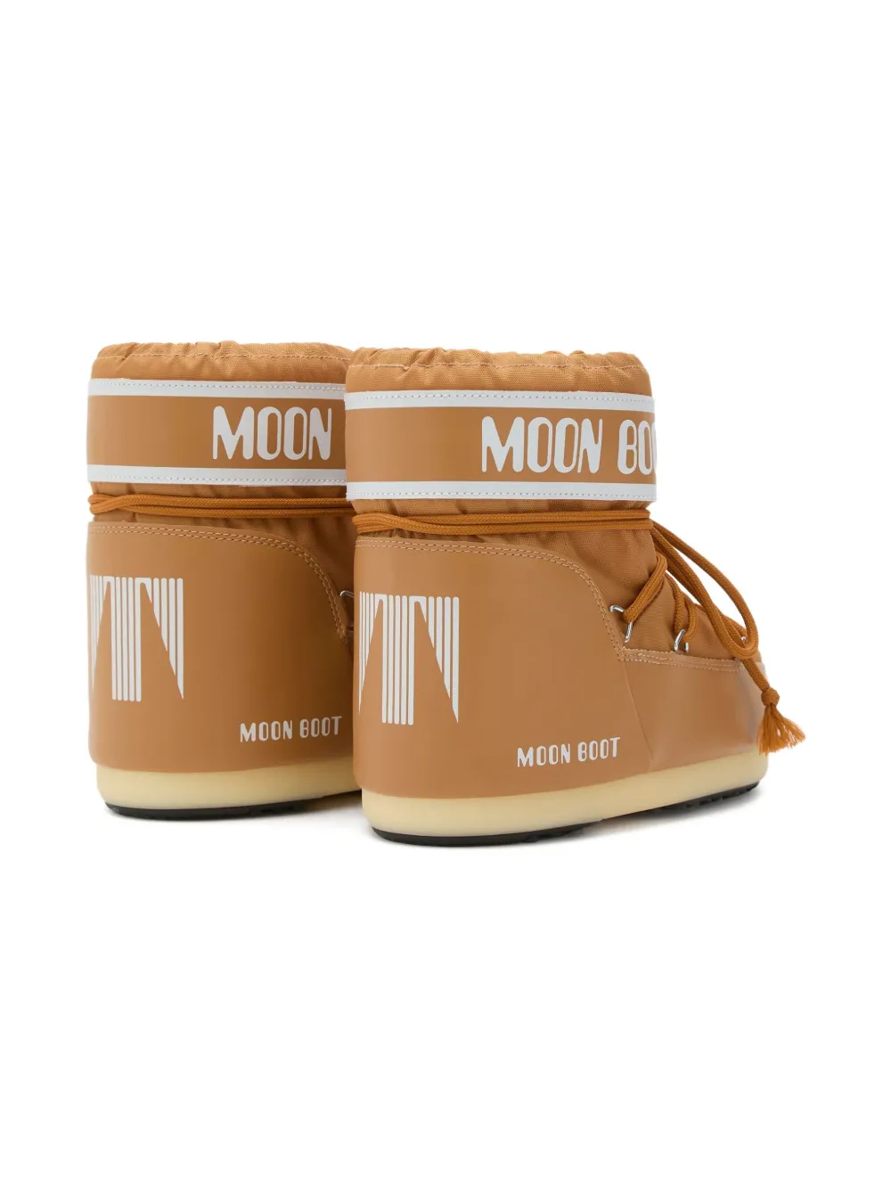 Moon Boot Icon Low Brown Lace-up Logo Boots In Brown