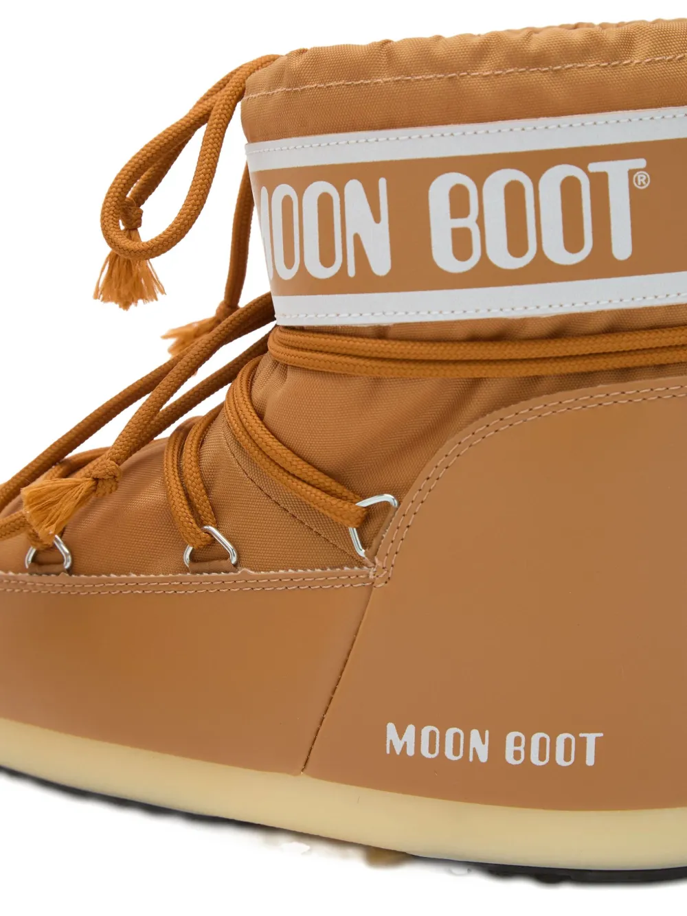 Moon Boot Icon Low Brown Lace-up Logo Boots In Brown