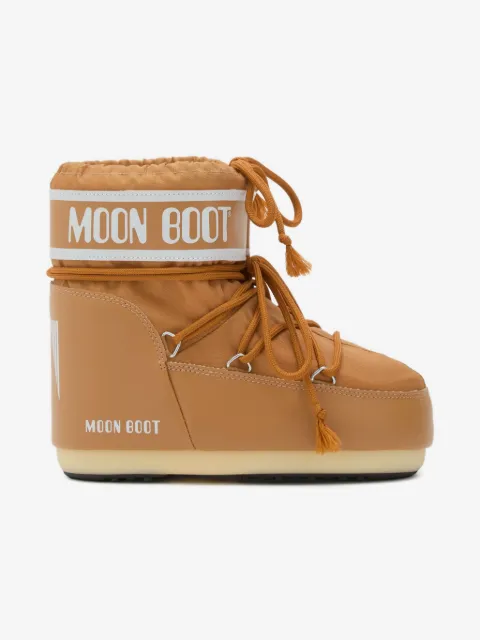 Moon Boot Kids Icon Low Brown lace-up logo boots