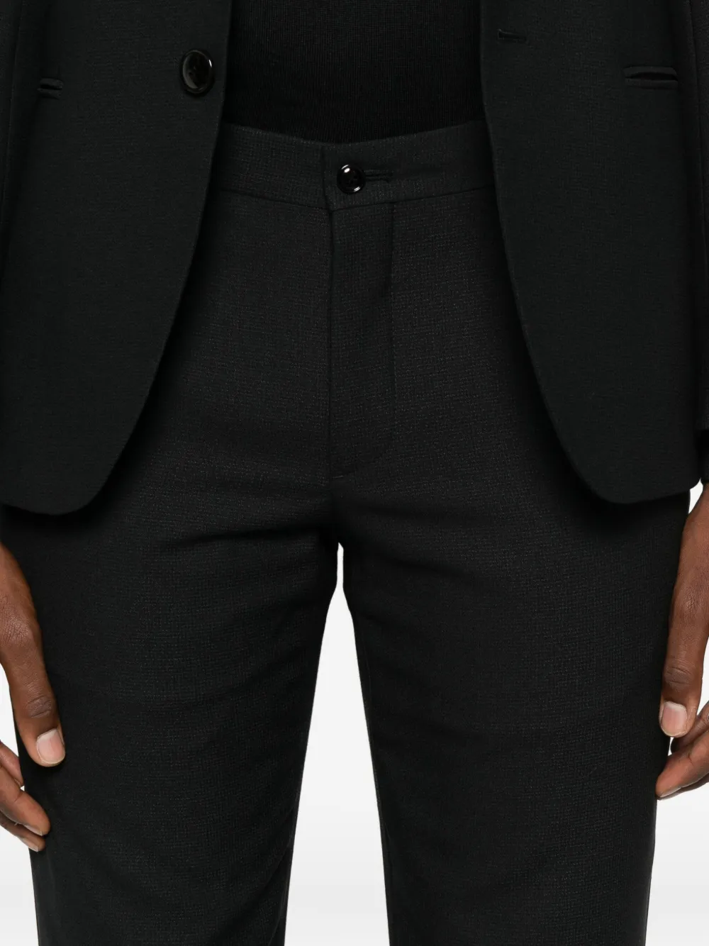 Giorgio Armani Pak met enkele rij knopen Zwart