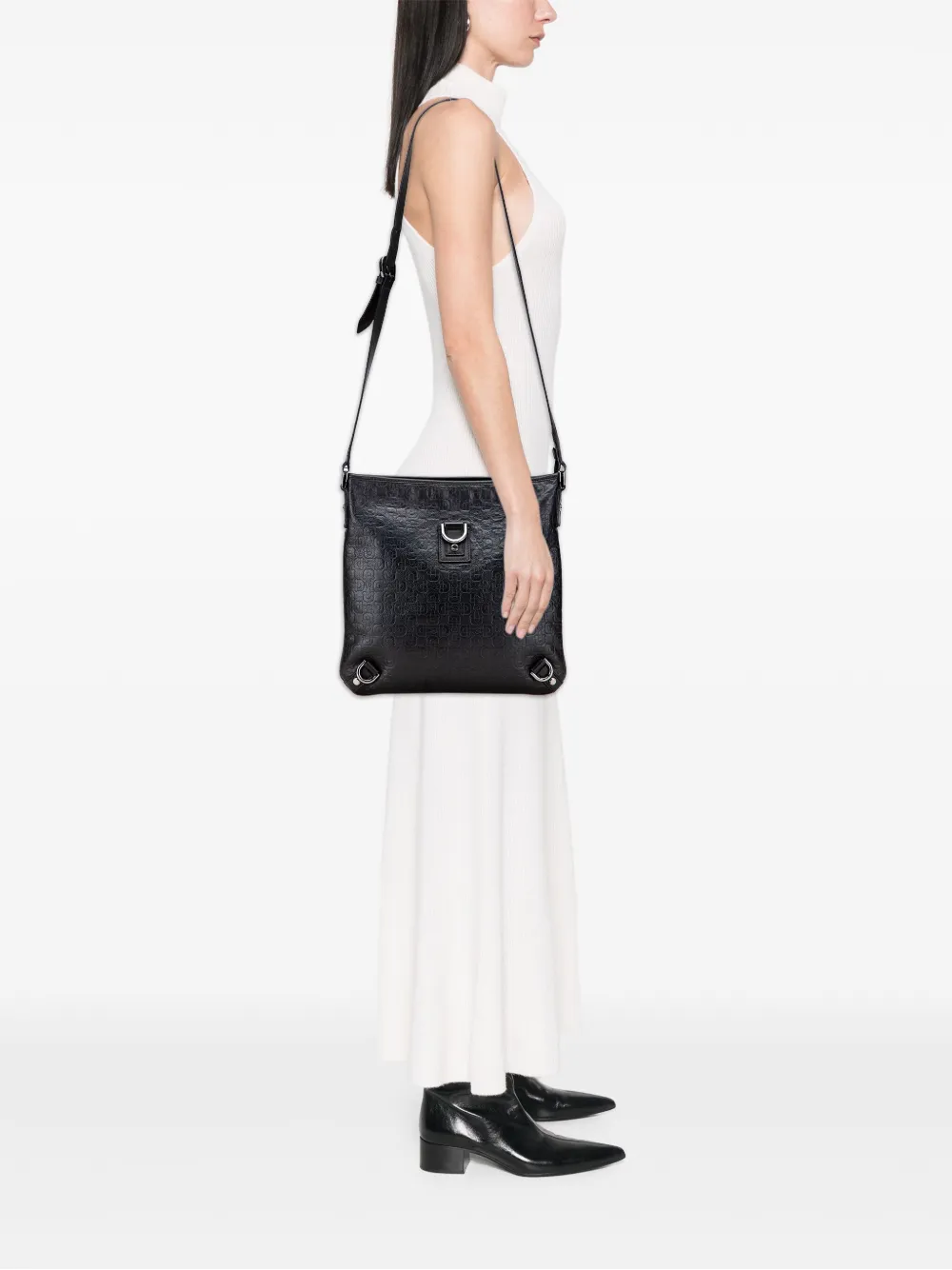 Gucci Pre-Owned 2000-2015 Embossed Leather Horsebit Abbey D Ring crossbody bag | Pre-Owned | Image 2