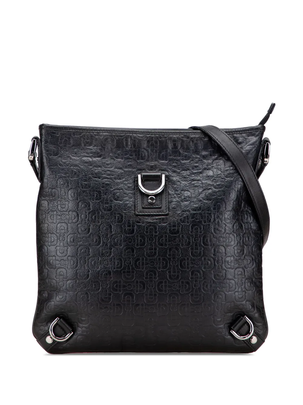 Gucci Pre-Owned 2000-2015 Embossed Leather Horsebit Abbey D Ring crossbody bag | Black | Image 1
