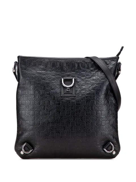 Gucci Pre-Owned 2000-2015 Embossed Leather Horsebit Abbey D Ring crossbody bag