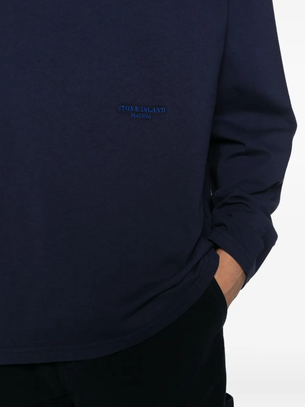 Stone Island Katoenen jersey T-shirt Blauw