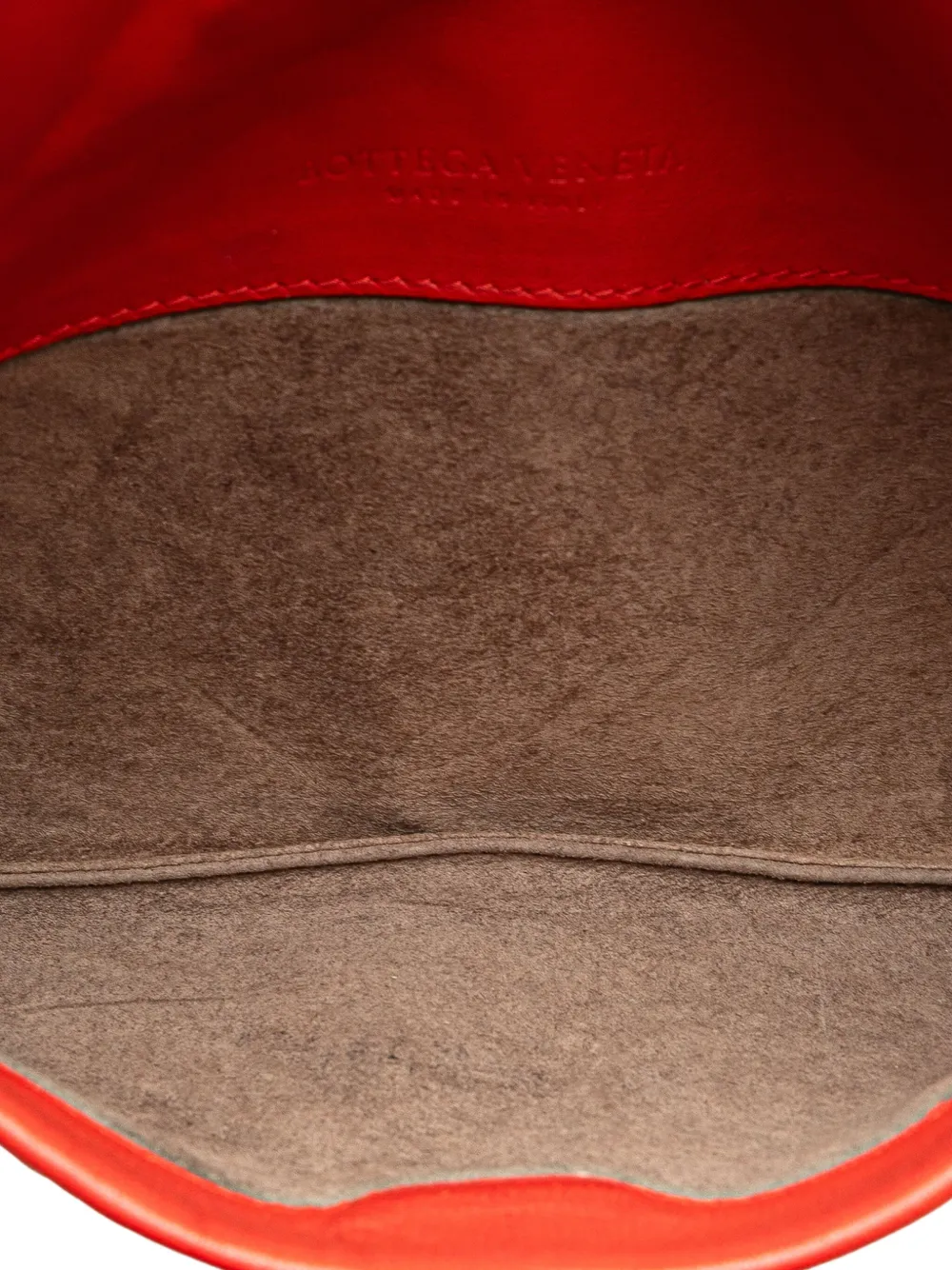 Pre-owned Bottega Veneta 2012-2025 Mini Nappa Intrecciato Turn Lock Crossbody Bag In Red