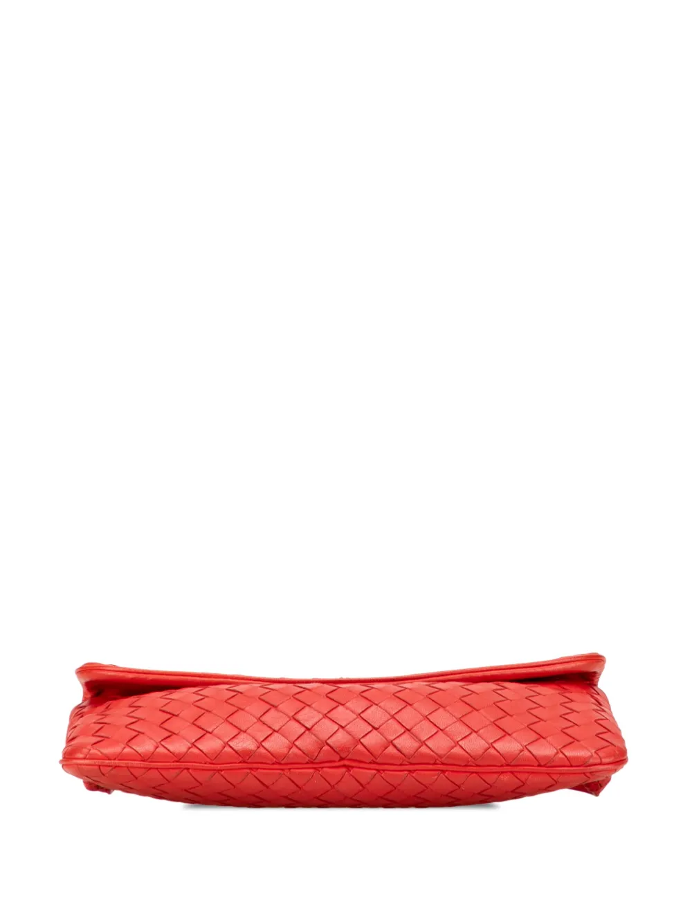 Pre-owned Bottega Veneta 2012-2025 Mini Nappa Intrecciato Turn Lock Crossbody Bag In Red