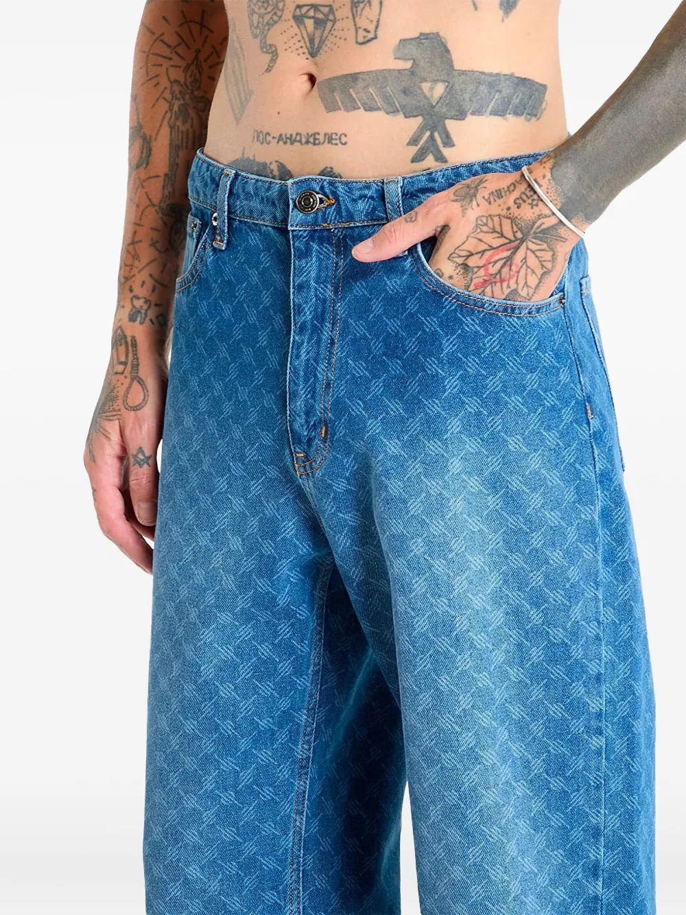 Daily Paper Monogram Jeans In Blue