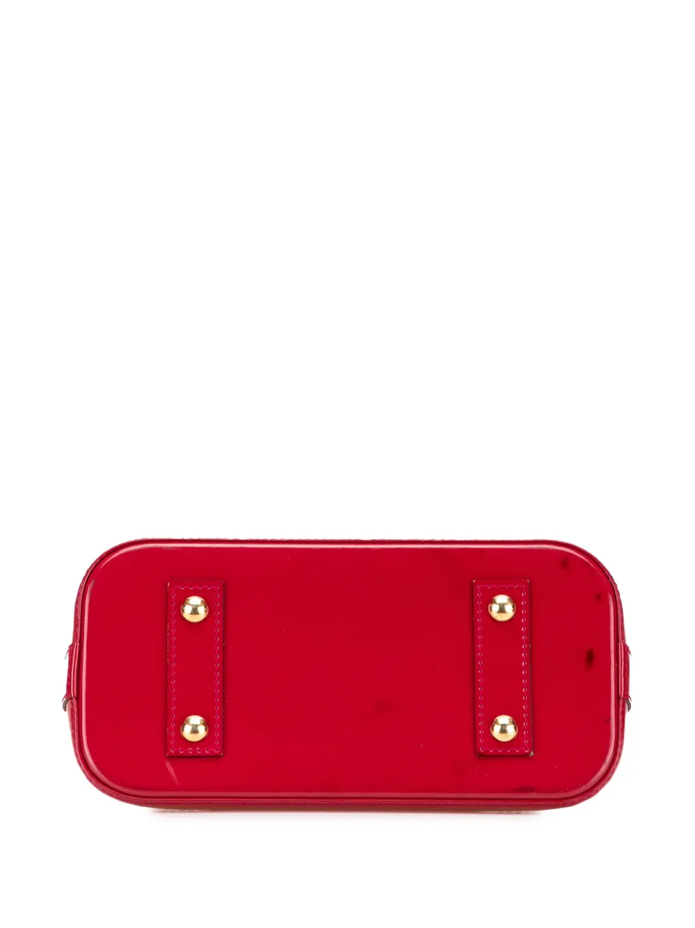 Pre-owned Louis Vuitton 2013 Monogram Vernis Alma Bb Satchel In Red
