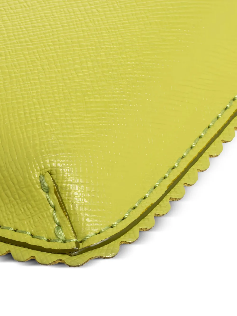 Pre-owned Furla Scalloped-edge Phone Case In Green