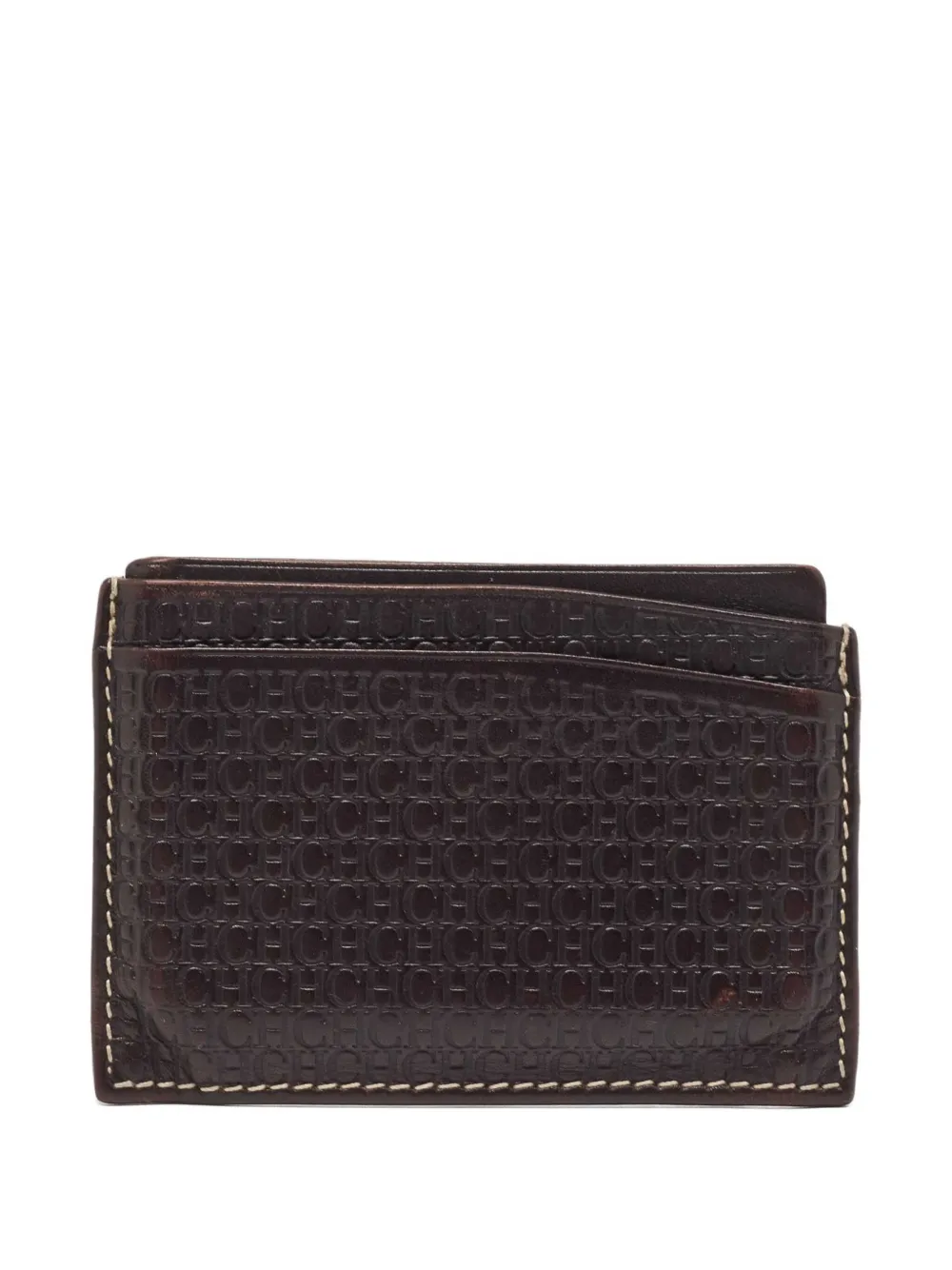Carolina Herrera Vintage 2000 logo-debossed cardholder in Brown