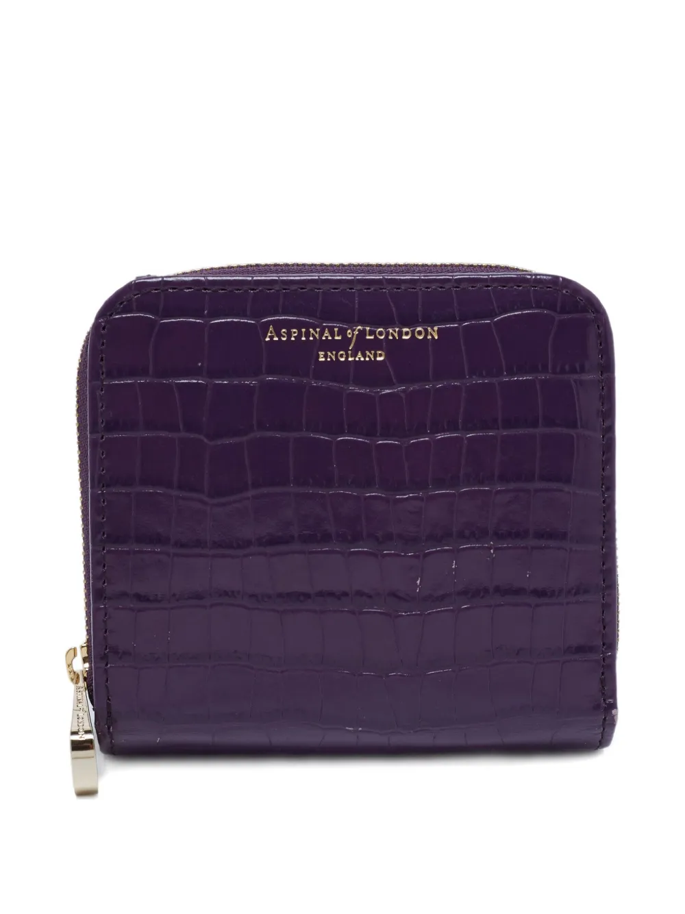 Aspinal Of London croc-embossed leather wallet | Purple | Image 1
