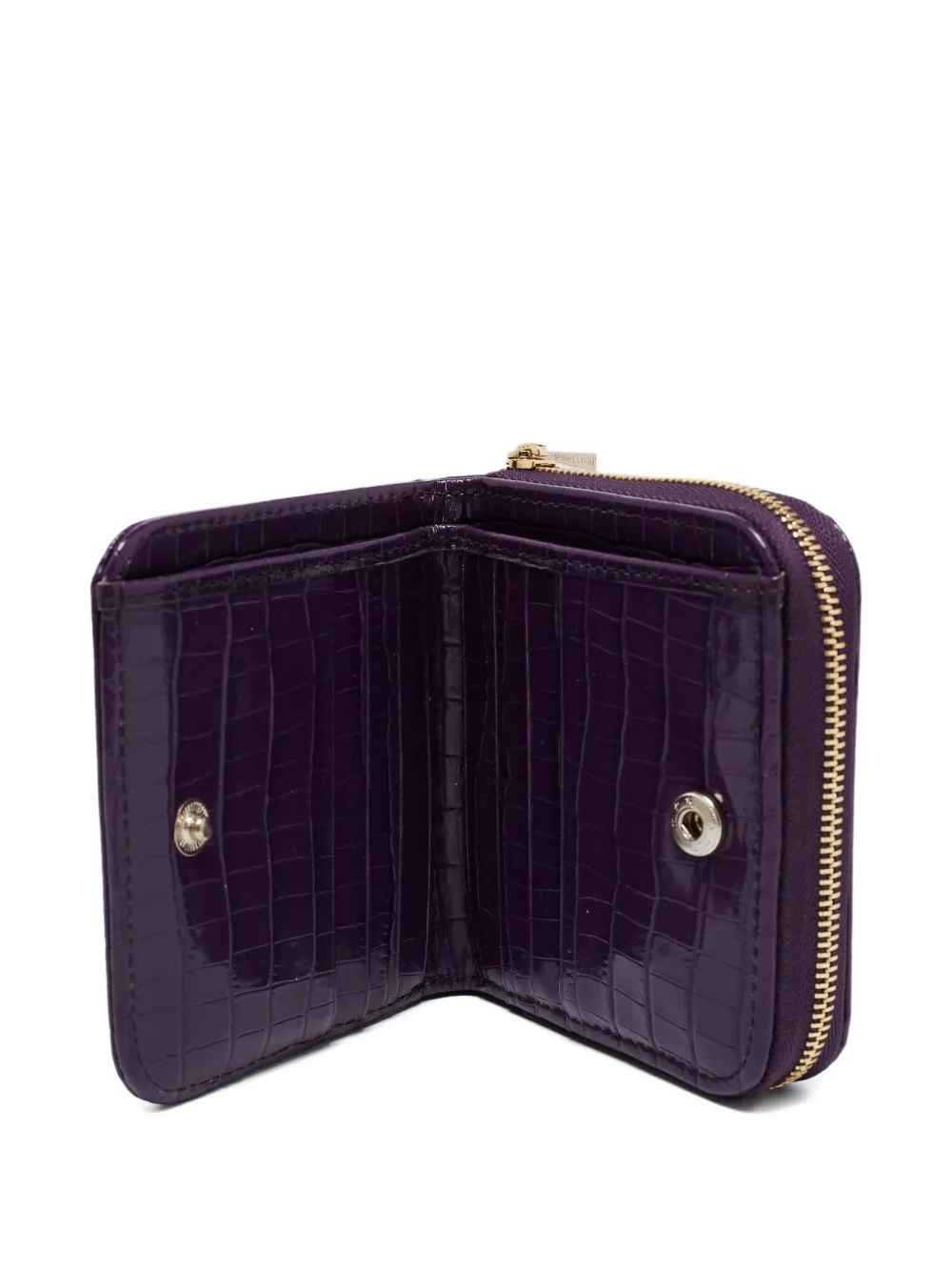 Pre-owned Aspinal Of London Croc-embossed Leather Wallet In Purple